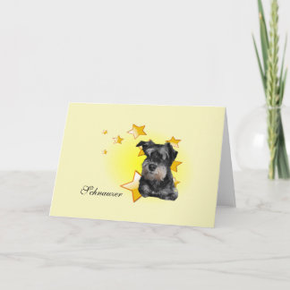 Cute Black and Silver Schnauzer is a Star Card