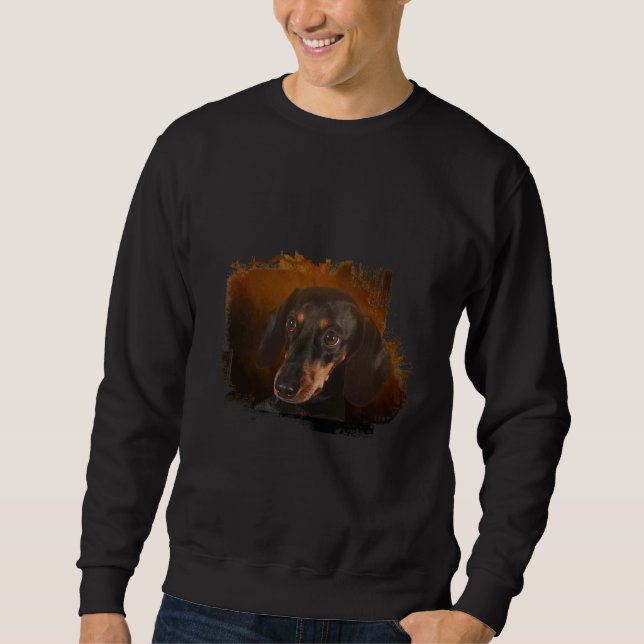 Cute Black And Tan Dachshund Sweatshirt (Front)