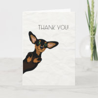 Cute black and tan Dachshund thank you card
