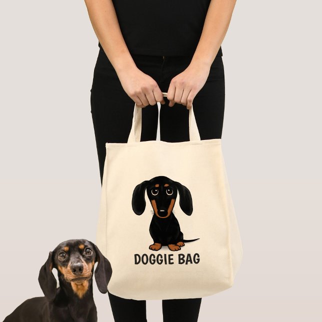 Cute Black and Tan Dachshund Wiener Dog Doggie Tote Bag (Creator Uploaded)