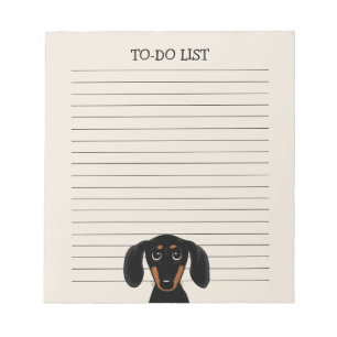 Cute Black and Tan Dachshund   Wiener Dog Lined Notepad