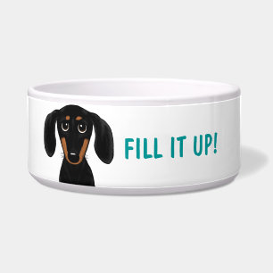 Cute Black and Tan Dachshund with Custom Text