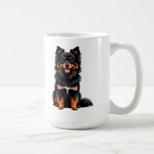 Cute Black and Tan Pomeranian Puppy Coffee Mug