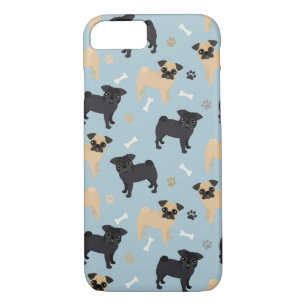 Cute Black and Tan Pugs Pattern iPhone 8/7 Case