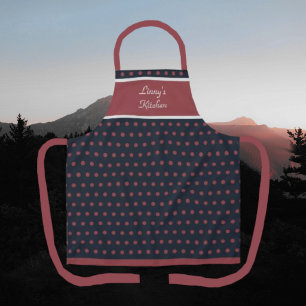 Cute Black and Terra Rosa Polka Dot Apron