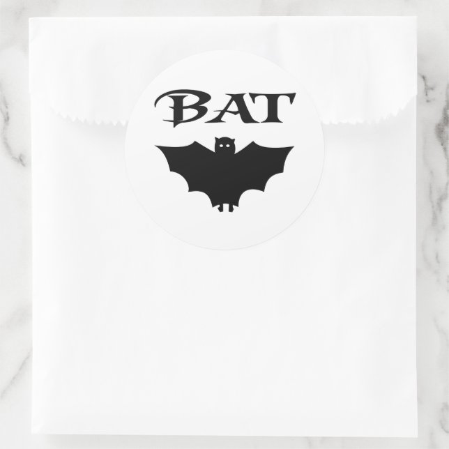 Cute Black And White Bat Halloween Classic Round Sticker (Bag)