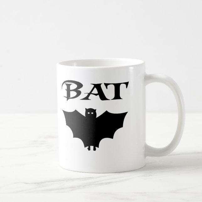Cute Black And White Bat Halloween Coffee Mug (Right)