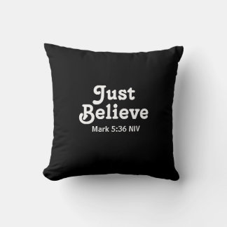 Cute Black and White Believe in Miracles Initial Cushion