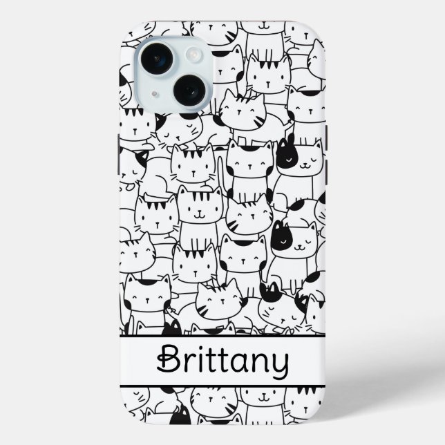 Cute Black And White Cats Case-Mate iPhone Case (Back)