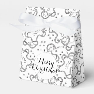 Cute Black and White Christmas Gingerbreads Favour Box
