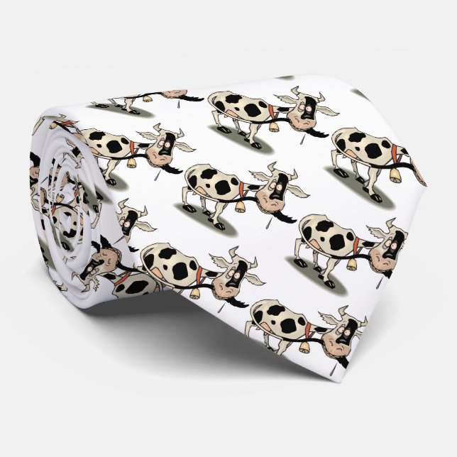 Cute black and white cow tie (Rolled)