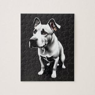 Cute black and white dog portrait jigsaw puzzle