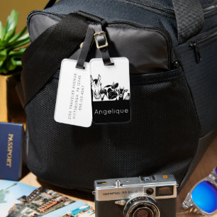 Cute black and white farm animals Luggage Tag
