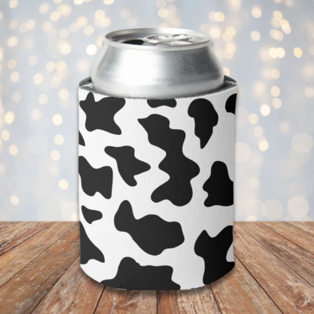 cute  black and white farm dairy cow print can cooler (cute black and white farm dairy cow print can cooler)