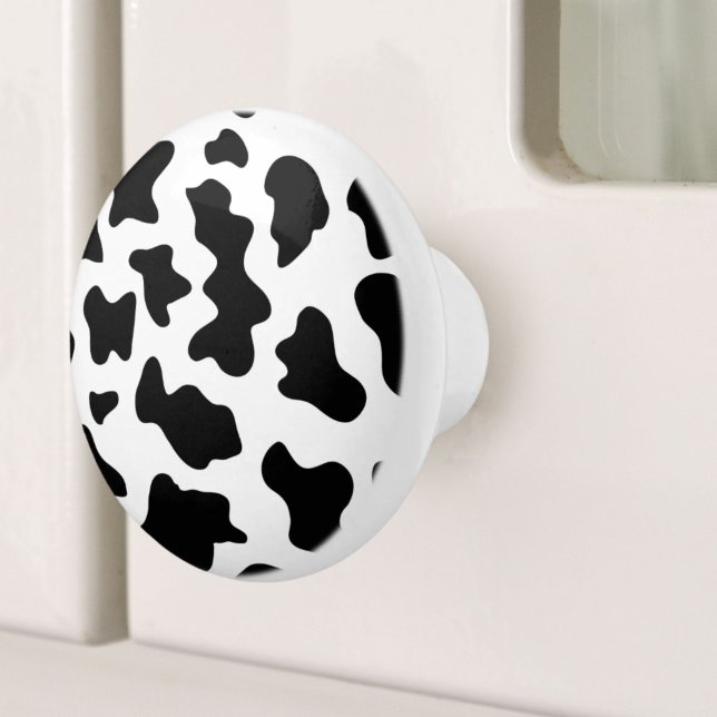 cute  black and white farm dairy cow print ceramic knob (cute black and white farm dairy cow print ceramic knob)