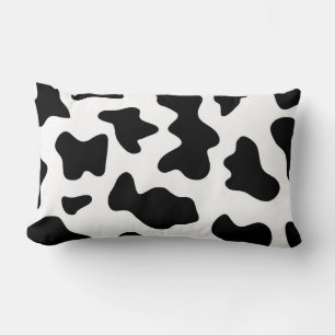 cute  black and white farm dairy cow print lumbar cushion