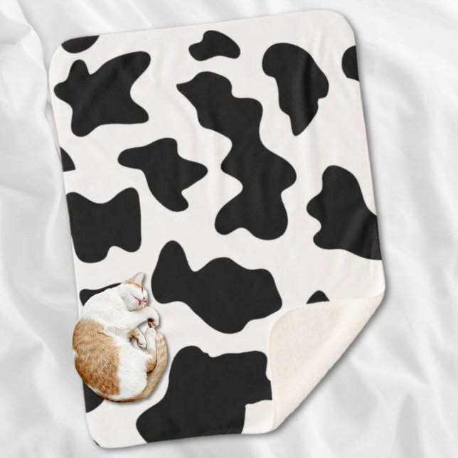 cute  black and white farm dairy cow print sherpa blanket (cute black and white farm dairy cow print sherpa blanket)