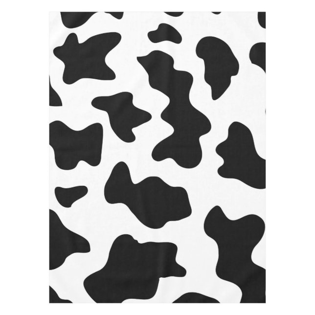 cute  black and white farm dairy cow print tablecloth (Front)