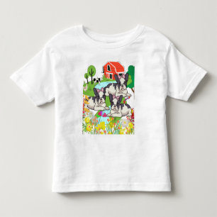 Cute Black And White Farmyard Texas Puppies   Toddler T-Shirt