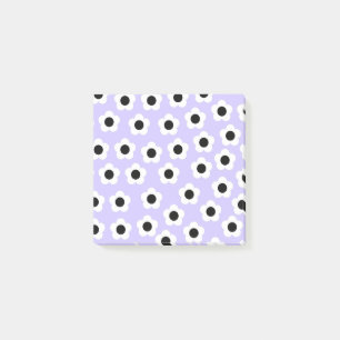 Cute Black and White Flower With Blue Background Post-it Notes