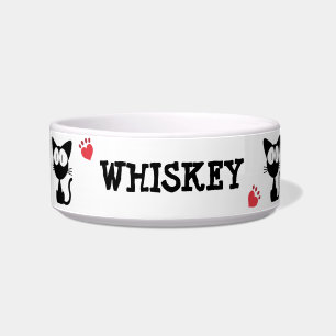 Cute black and white funny black kitty pattern bowl