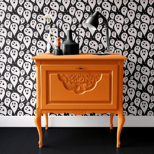 Cute Black and White Ghost Halloween Wallpaper