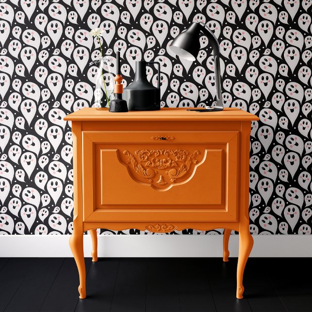 Cute Black and White Ghost Halloween Wallpaper (Creator Uploaded)