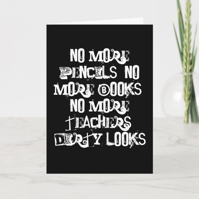 Cute Black and White Graduation Card (Front)