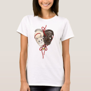 Cute Black and White Kitten Art T-Shirt