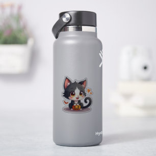 Cute Black and White Kitten – Spooky Sticker