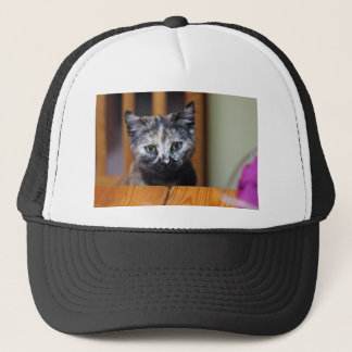 Cute Black and White Kitten Trucker Hat