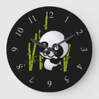 Cute black and white panda bear in a bamboo grove.