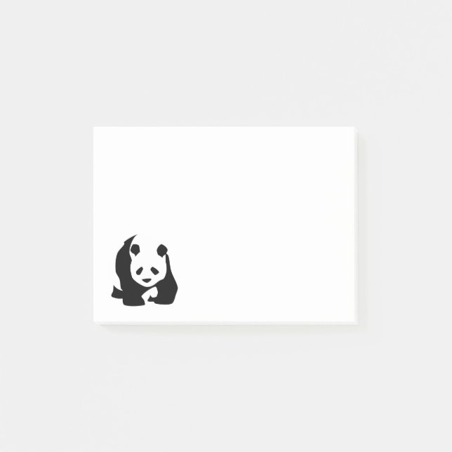 Cute Black and White Panda Bear Post-it Notes (Front)