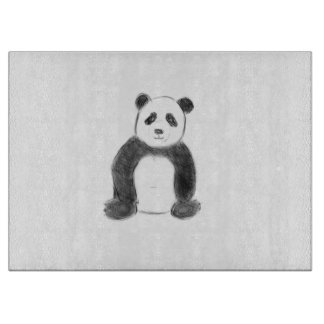 Cute black and white panda sketch cutting board