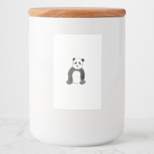 Cute black and white panda sketch food label