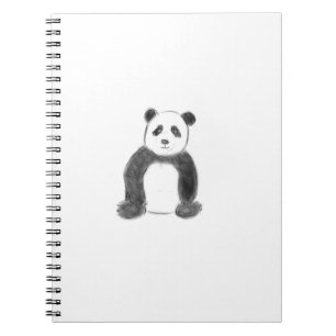 Cute black and white panda sketch notebook