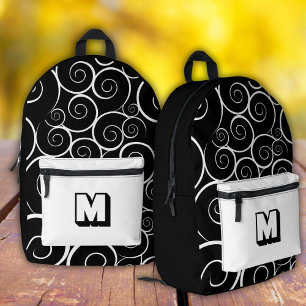  Cute Black and White pattern girls  Printed Backpack