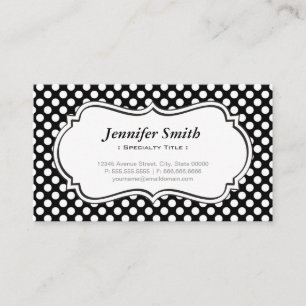 Cute Black and White Polka Dots - Simple Elegant Business Card