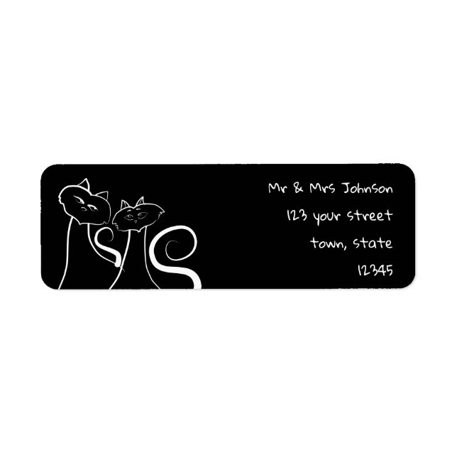 Cute Black and White Return Address Return Address Label (Front)