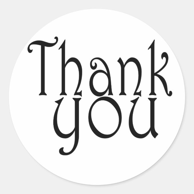 Cute Black And White Thank You Seals (Front)