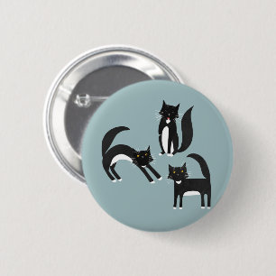 Cute Black and White Tuxedo Cats 6 Cm Round Badge