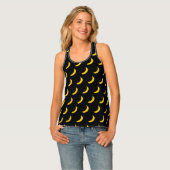 Cute black and yellow banana print women's singlet (Front Full)