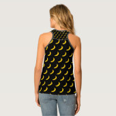 Cute black and yellow banana print women's singlet (Back Full)