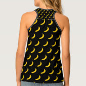 Cute black and yellow banana print women's singlet (Back)