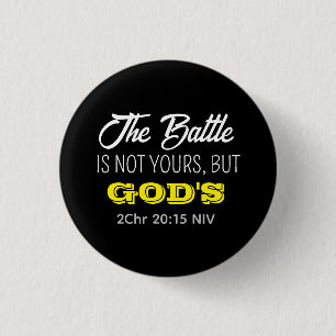 Cute Black and Yellow Bible Verse Christian Faith 3 Cm Round Badge