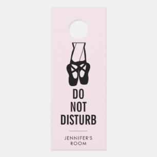Cute Black Ballet Slippers Do Not Disturb Door Hanger