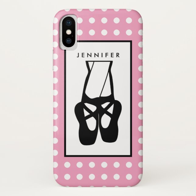 Cute Black Ballet Slippers En Pointe Case-Mate iPhone Case (Back)