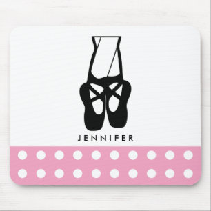 Cute Black Ballet Slippers En Pointe Mouse Pad
