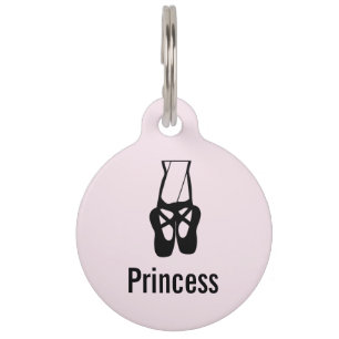 Cute Black Ballet Slippers En Pointe Pet Tag