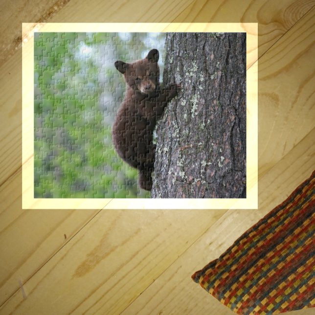 Cute Black Bear Cub Climbing a Tree Puzzle (Creator Uploaded)